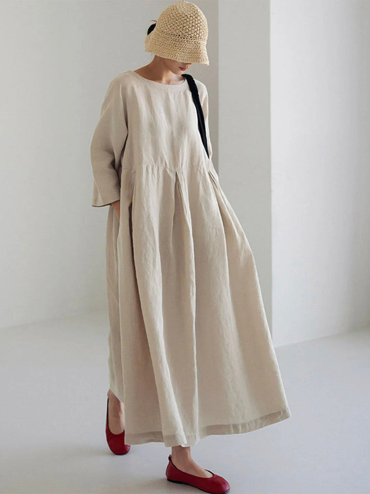 Johanna | Loose Linen Dress with Side Pockets