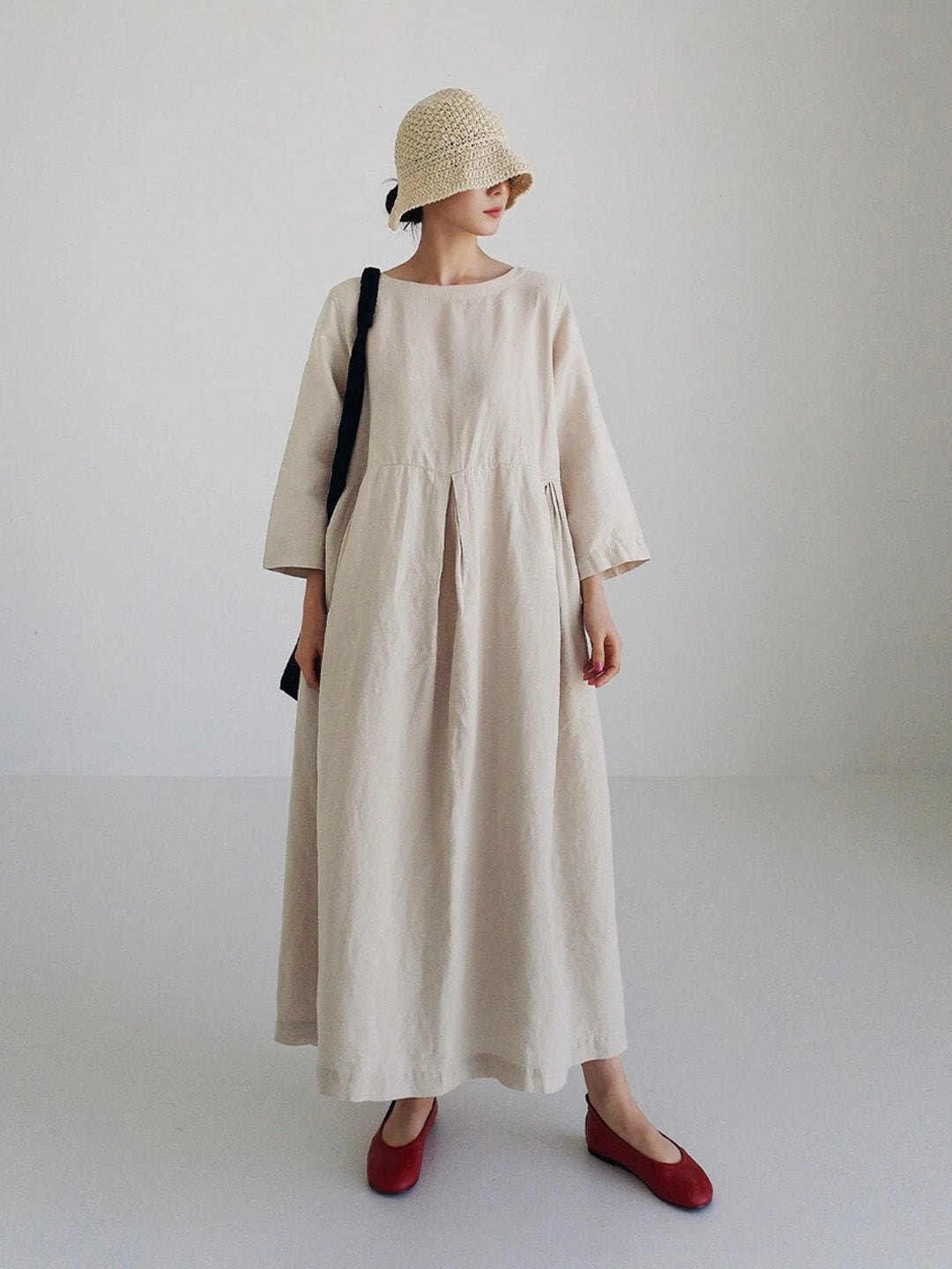 Johanna | Loose Linen Dress with Side Pockets