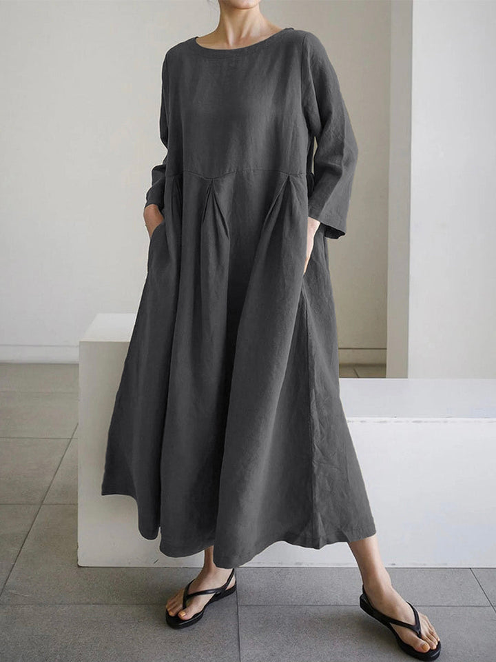 Johanna | Loose Linen Dress with Side Pockets