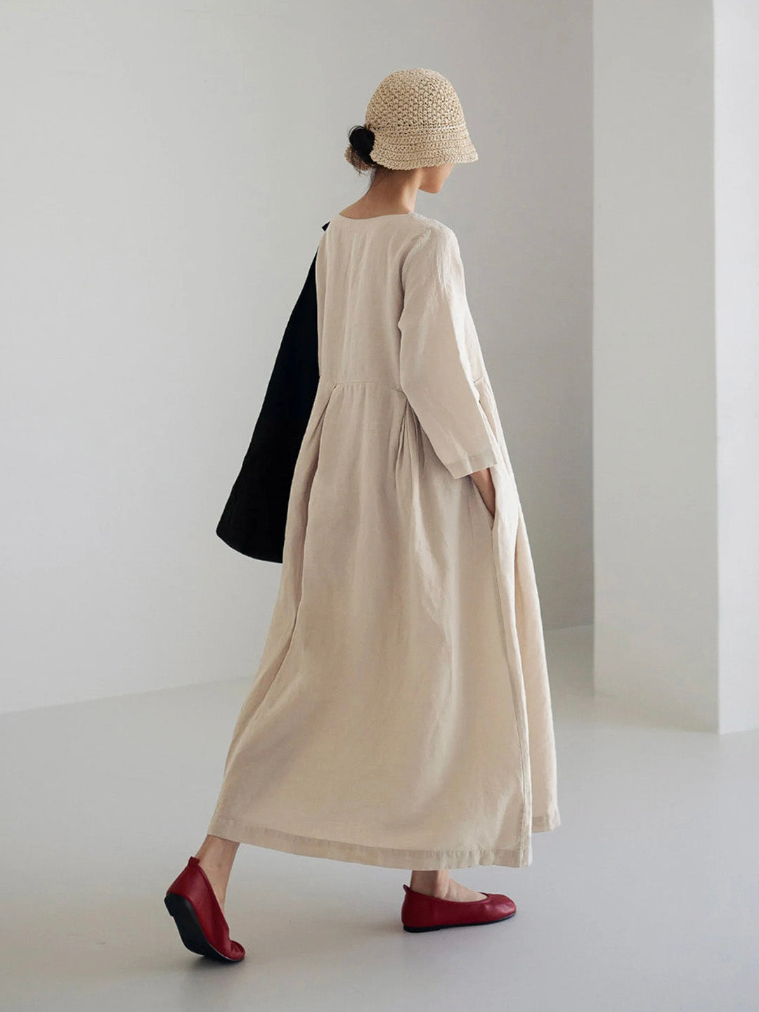 Johanna | Loose Linen Dress with Side Pockets
