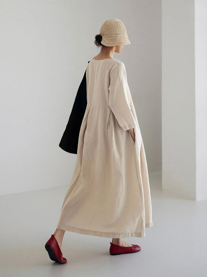 Johanna | Loose Linen Dress with Side Pockets