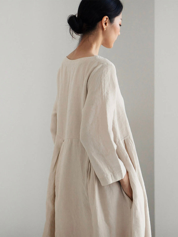 Johanna | Loose Linen Dress with Side Pockets