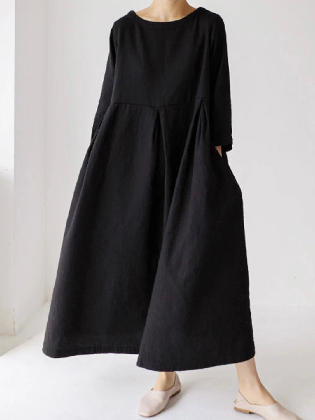 Johanna | Loose Linen Dress with Side Pockets