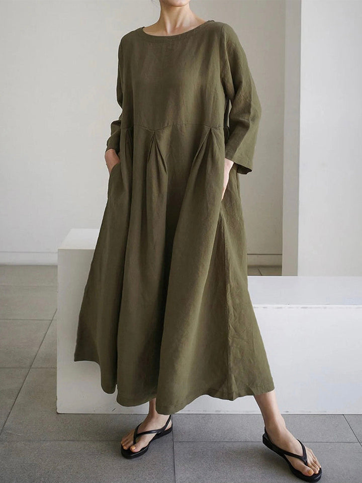 Johanna | Loose Linen Dress with Side Pockets