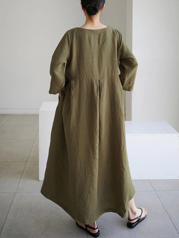 Johanna | Loose Linen Dress with Side Pockets